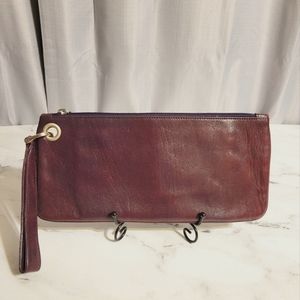 HOBO Int'l 'Zoe' Purple/Eggplant Leather Wristlet
